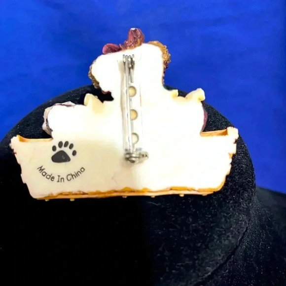 Vtg Pin Brooch Boyds Bear In Basket 2” - Picture 3 of 3